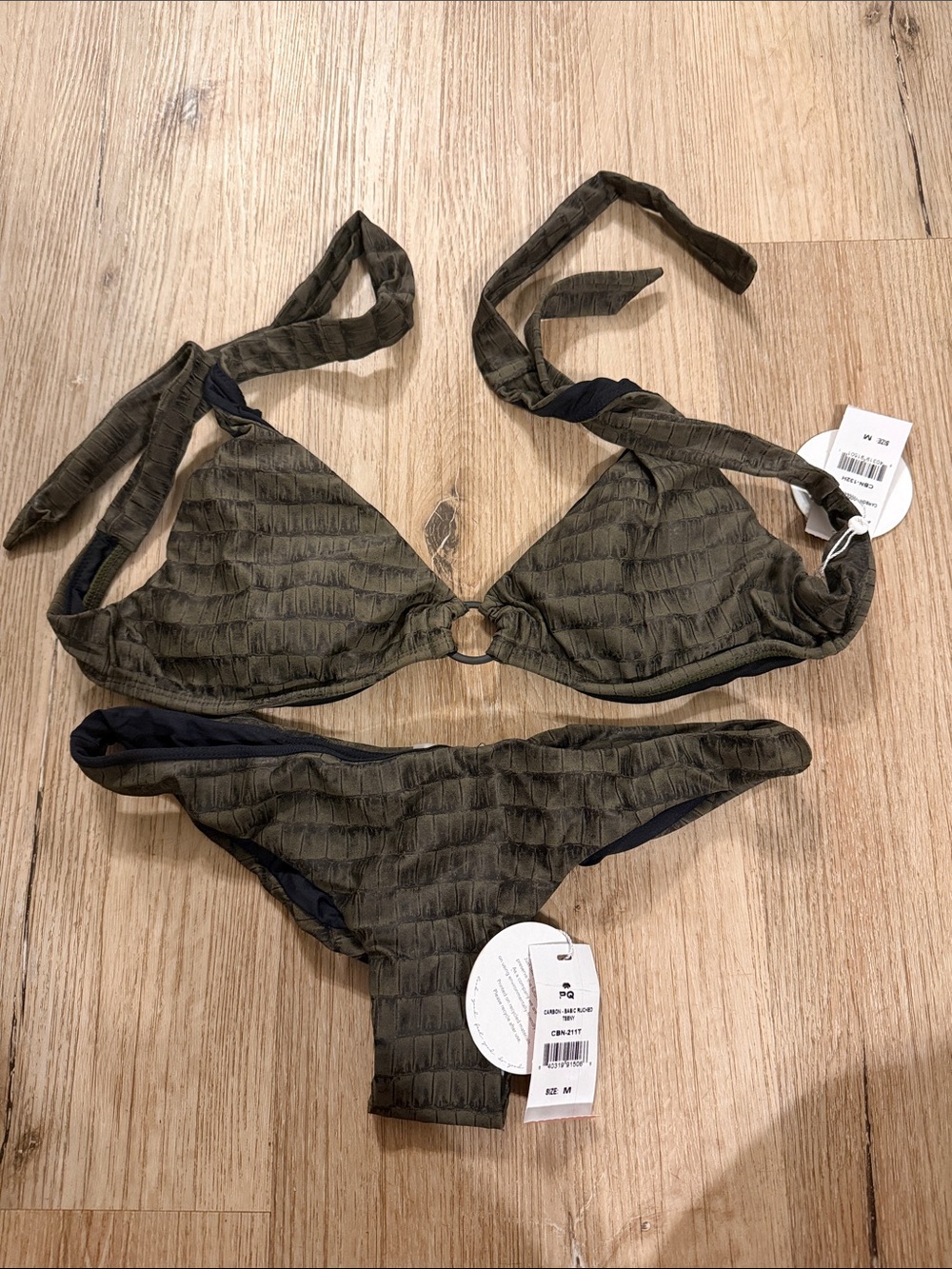 NWT PQ Swim Carbon Bikini Set